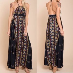 Shaylene Brunch Maxi Dress Navy by Selfie Leslie
